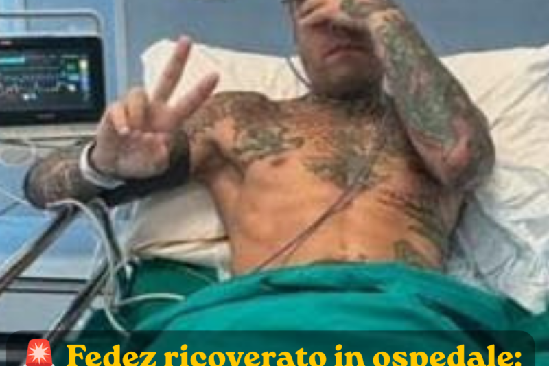 Il rapper Fedez è stato portato lunedì sera in ambulanza al pronto soccorso dell’ospedale