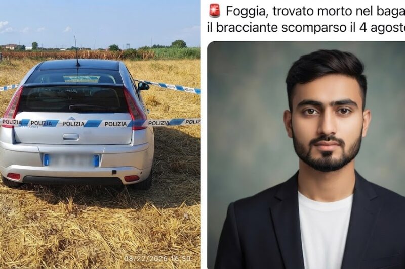 Foggia, bracciante scomparso il 4 agosto trovato morto nel bagagliaio di un’auto: ipotesi omicidio